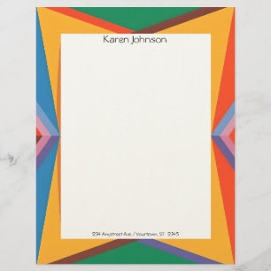 Colorful Geometric Border Stationery Paper Custom Letterhead