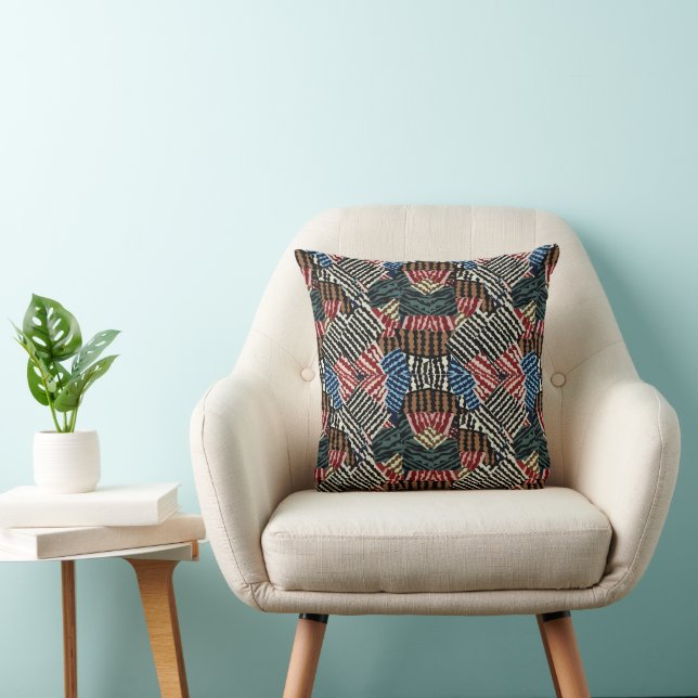 Colorful Geometric Chevron Stripe Cushion (Chair)