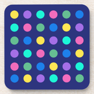 Colorful Geometric Dots - Hard plastic coaster
