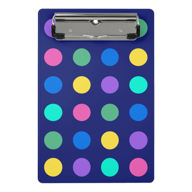 Colorful Geometric Dots Mini Clipboard (Front)