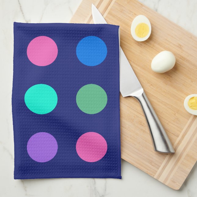 Colorful Geometric Dots Tea Towel (Quarter Fold)