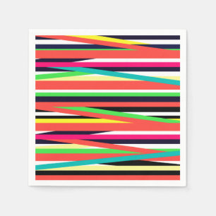 Colorful Geometric Lines Stripes Multi Napkin