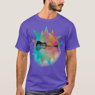Colorful Geometric Nature Guitar T-Shirt