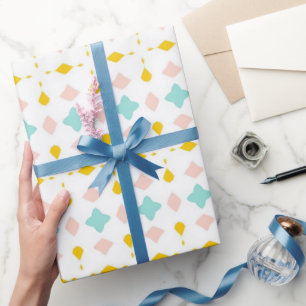 Colorful geometric pastel pattern wrapping paper