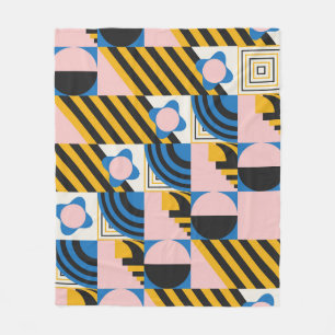 Colorful Geometric Pattern Fleece Blanket