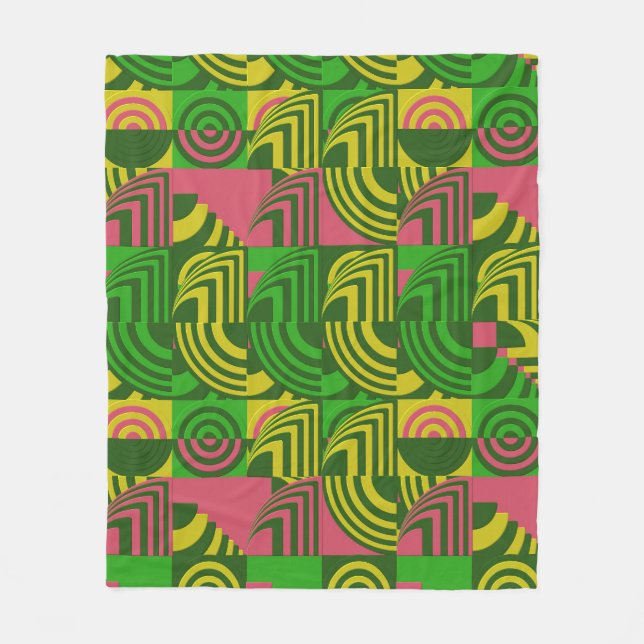 Colorful Geometric Pattern  Fleece Blanket (Front)