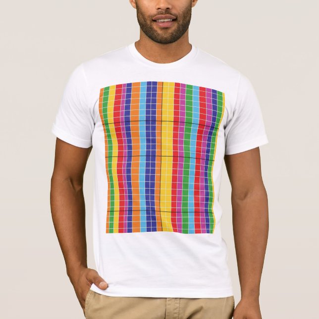 Colorful Geometric Pattern T-Shirt | Modern Rainbo (Front)