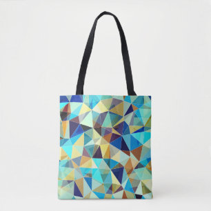 Colorful geometric pattern, triangles background, tote bag