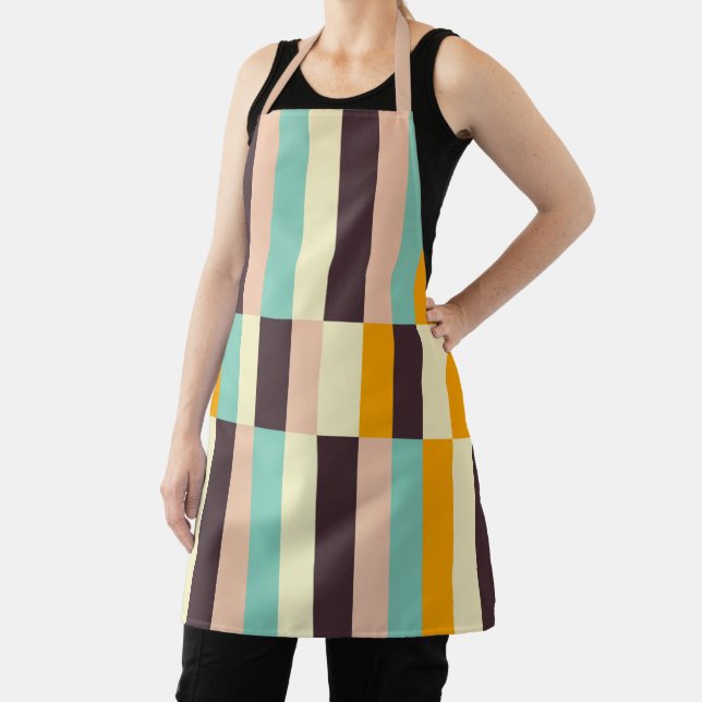 Colorful geometric pattern with vertical stripes  apron (Insitu)