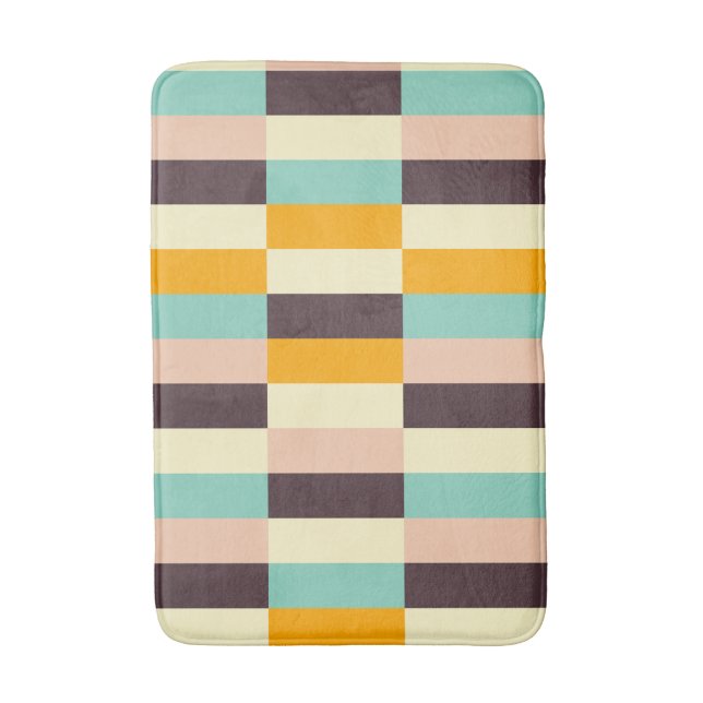 Colorful geometric pattern with vertical stripes  bath mat (Front Vertical)