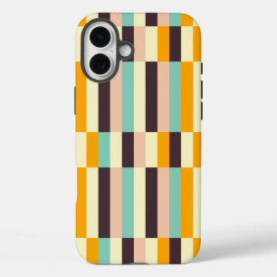 Colorful geometric pattern with vertical stripes iPhone 16 plus case