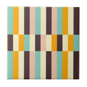 Colorful geometric pattern with vertical stripes ceramic tile