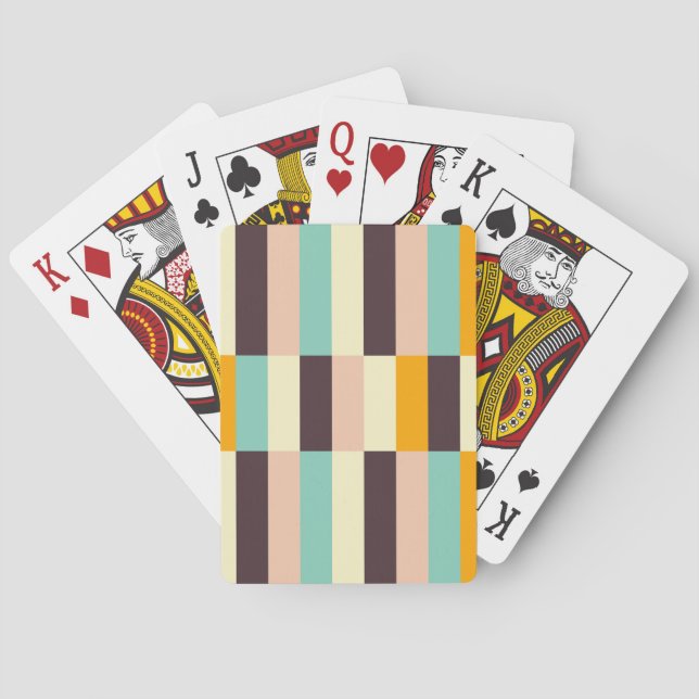 Colorful geometric pattern with vertical stripes  playing cards (Back)