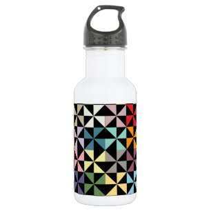Colorful Geometric Pinwheel Black 532 Ml Water Bottle