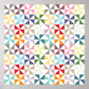 Colorful Geometric Pinwheel Poster
