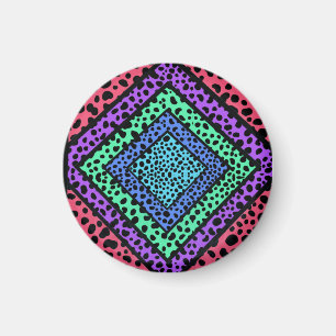 Colorful Geometric Rainbow Cheetah Animal Print Magnet