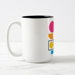 Colorful Geometric Shapes – Abstract Modern Design Two-Tone Coffee Mug