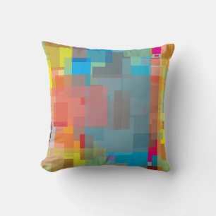 Colorful Geometric Water Color Background Cushion