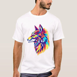 Colorful Geometric Wolf T-Shirt