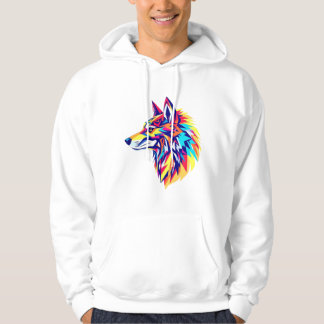 Colorful Geometric Wolf T-Shirt Hoodie