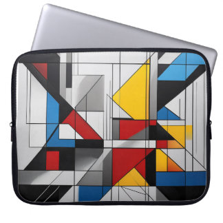 Colorful geometry chaos laptop sleeve