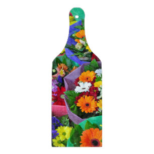Colorful gerber flowers cutting board