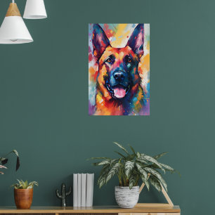 Colorful German Shepherd Art Poster
