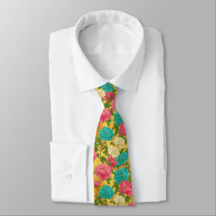 Colorful Gifts For Him Peonies Tie