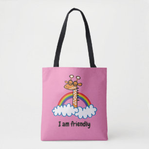 Colorful Giraffe. Giraffe. Rainbow, rainbow Tote Bag