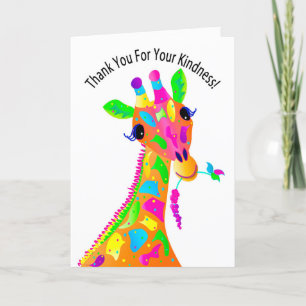 Colorful Giraffe, Kaleidoscope Thank You Card