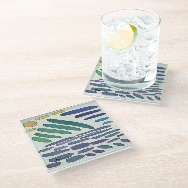 Colorful Glass Coaster (Angled)