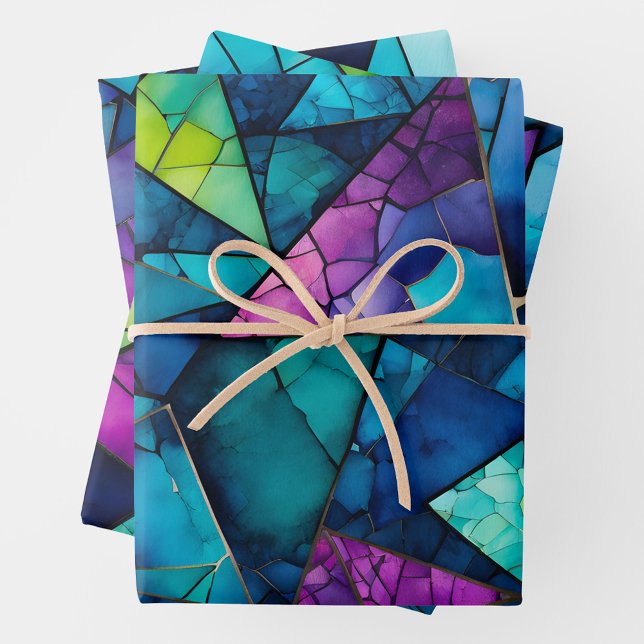Colorful Glass Mosaic Art Wrapping Paper Sheets (Creator Uploaded)