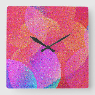 Colorful Glass Square Wall Clock