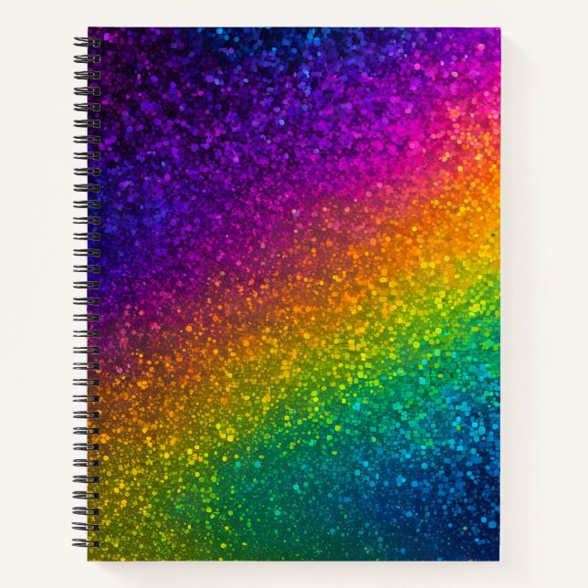 Colorful Glitter Art Spiral Notebook (Front)