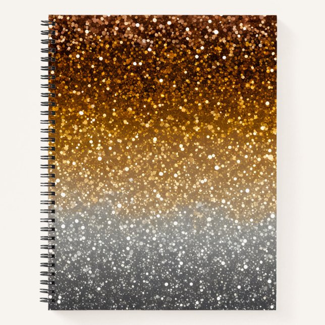 Colorful Glitter Art Spiral Notebook (Front)