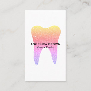 Colorful Glitter Dental Business Card