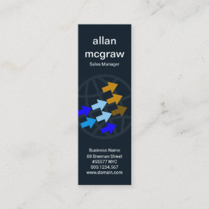 Colorful Global Arrows International Import Export Mini Business Card