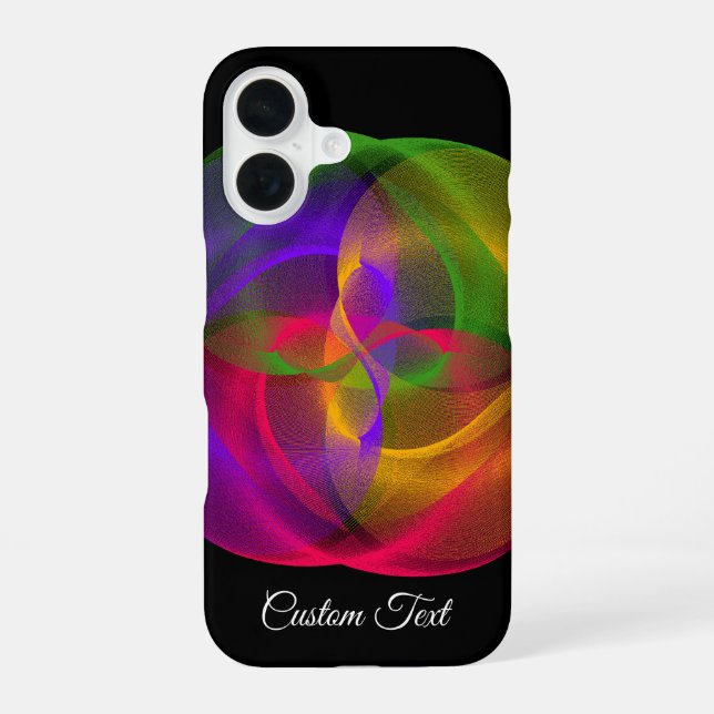 Colorful Glossy Finish Geometric iPhone 16 Case (Back)