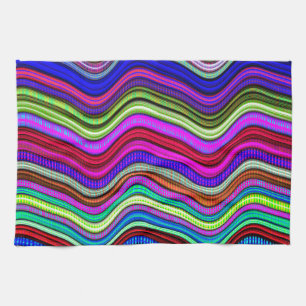 Colorful Glossy Geometric pattern Tea Towel