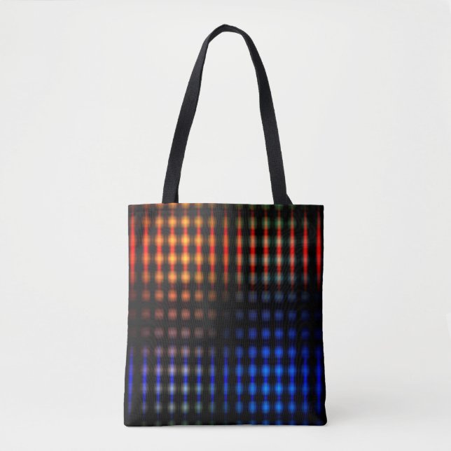 Colorful glowing lights tote bag (Front)