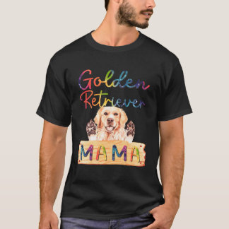 Colorful Golden Retriever Mama Dog Mom T-Shirt