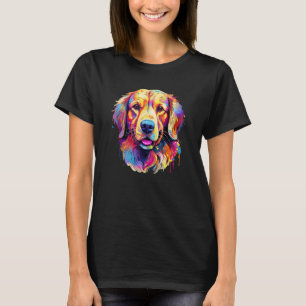 Colorful Golden Retriever Portrait Pop for Women m T-Shirt