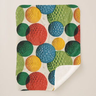 Colorful Golf Ball Pattern Sherpa Blanket