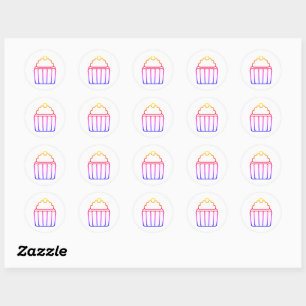 Colorful Gradient Cupcake Sticker Sheet