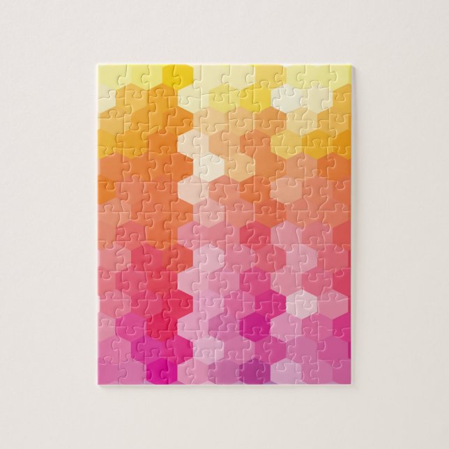 Colorful Gradient Hexagon Puzzle – Modern Abstract (Vertical)