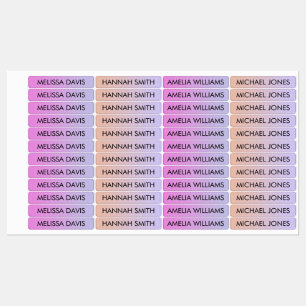 Colorful Gradient Kids Waterproof Name Labels