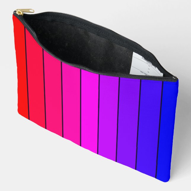Colorful Gradient Stripes Accessory Pouch (Open)