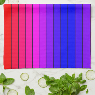 Colorful Gradient Stripes Tea Towel