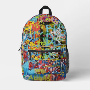 Colorful Graffiti Art, Printed Backpack