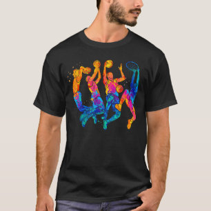 Colorful Graffiti Basketball Player Slam Dunk Fan T-Shirt